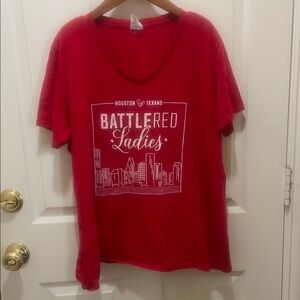 Red Houston Texans Battle Red Ladies T-Shirt